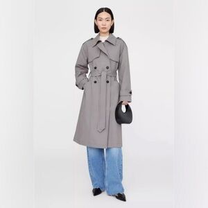 NWT ANINE BING Finley Trench Coat in Grey Size Small